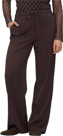 Object Object - Objlisa Tie Wide Pant - Dames - Broeken - Bruin - Maat: S Viscose