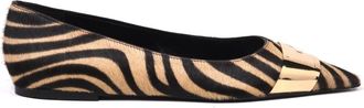Baldinini Zebra-print Kalfsleren Ballerina - Dames - Schoenen - Veelkleurig - Maat: 38 EU Leer