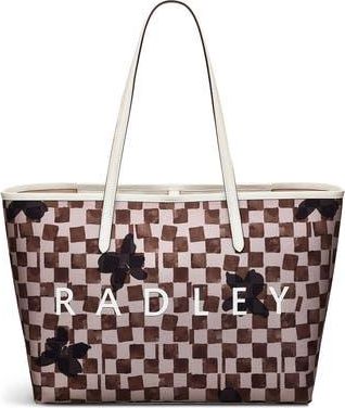 Radley London Southwell Gardens Check Large Tote Bag in Stone at Nordstrom Rack