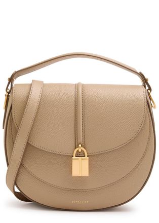 DeMellier Siena Grained Leather Saddle bag - Taupe - One Size
