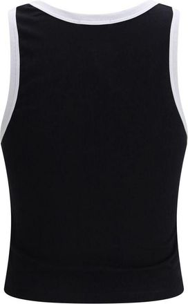 GCDS Womens Black Cotton Tank Tops