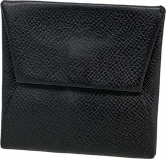 Herm&egrave;s Black Epsom Leather Coin Purse/Coin Case (Pre-Owned)