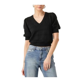 Minus Truien & Vesten, Dames, Zwart, XS, Zwarte Gebreide Trui voor Vrouwen