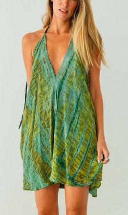 Sun Child The Party Dress Strecker in Green Tie Dye at Nordstrom, Size Small/medium