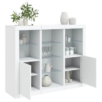 Berkfield Home Sideboards with LED Lights 3 pcs White Engineered Wood