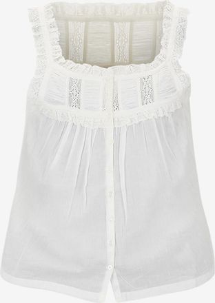 D&ocirc;en &Auml;rmelloses Baumwollvoile-Top mit Spitze Fidella