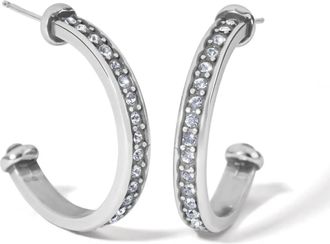 Brighton Womens Meridian Zenith Medium Hoop Earrings In Silver