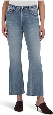 Kut from the Kloth Kelsey High-Rise Fab Ab Ankle Flare-Nset Leg in Acceptance Womens Jeans Acceptance : 10 27.5, Cotton/Denim/Polyester