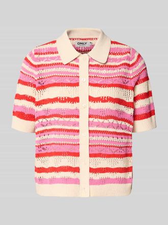 Only Regular Fit Poloshirt aus Strick Modell LULA in Pink, Gr&ouml;&szlig;e XS