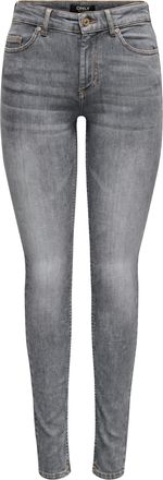 Only Skinny-fit-Jeans ONLY ONLBLUSH MID WAIST SKINNY DNM DOT, Damen, Gr. XL, L&auml;nge 30, grau denim, Denim/Jeans, Obermaterial: 92% Baumwolle, 6% Elastomulti