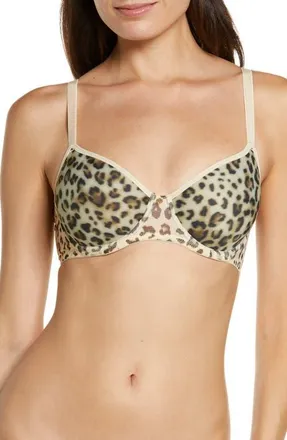 Skarlett Blue Spellbound Multi-Way Spacer Underwire Bra in Leo Leopard at Nordstrom, Size 34Ddd