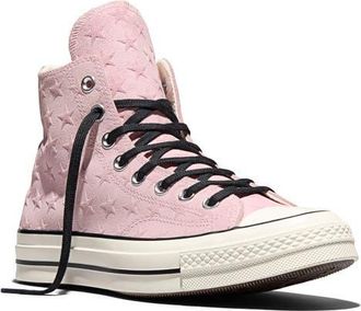 Converse Gender Inclusive Chuck 70 Stars Suede High Top Sneaker in New Found Bloom/Egret/Black at Nordstrom, Size 7.5