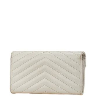 Saint Laurent Pre-owned Wallets, female, White, Size: ONE SIZE Pre-owned Leather Wallet