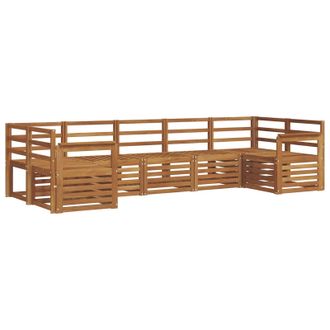 vidaXL Conjunto De Sof&aacute; Seccional 7 Pcs Natural Vidaxl
