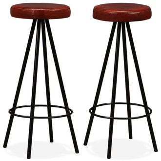 vidaXL Sgabelli da Bar 2 pz in Vera Pelle - Vidaxl
