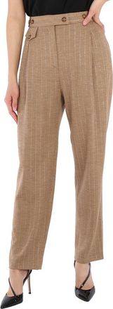 Burberry Ladies Pecan Melange Tailored Trousers, Brand Size 4 (US Size 2)