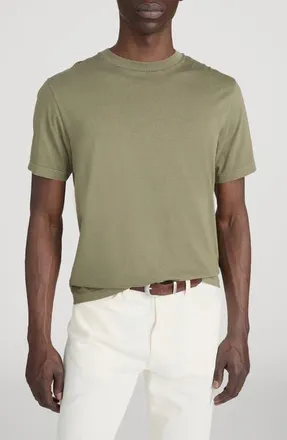 Frame Denim Short Sleeve Light Cotton Tee in Antique Green at Nordstrom, Size X-Large