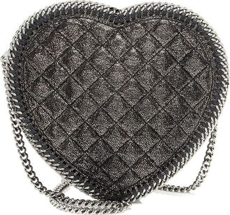 Stella McCartney Stella Mccartney Black Faux Leather Falabella Heart Crossbody (Authentic Pre-Loved)