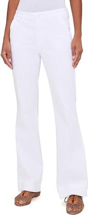 Kut from the Kloth Stella High-Rise Fab Ab Flare Front Pin Tuck in White Womens Jeans White : 14 31, Cotton/Denim/Polyester