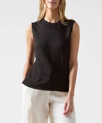 ATM Anthony Thomas Melillo Slub Jersey Sleeveless Schoolboy Tee In Black