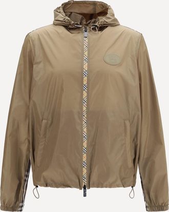 Burberry Giacca con Cappuccio Newport in nylon con finiture Check Man XL