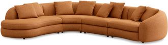 Castlery Fable Extended Chaise Sectional Sofa Left Facing Customized, Performance Boucle, Rust, Spill Resistant, Ultra Deep Seats for Castlery