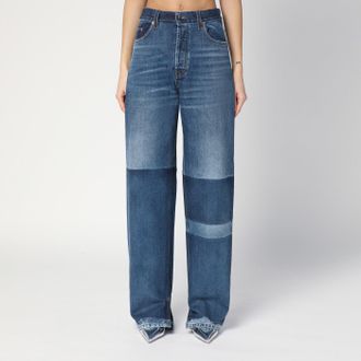 Gucci Two-tone wide-leg jeans with stone-washed treatment