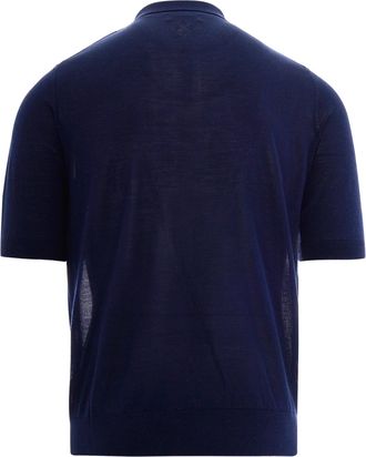 Ballantyne Mens Polo Shirt Navy Silk-Cashmere Silk Cashmere T-shirts And Polos