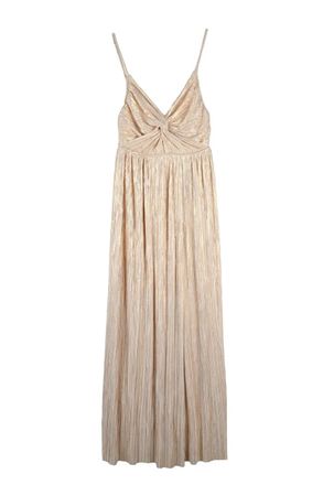 Sabina Mus&aacute;yev Pleated Maxi Dress - Gold