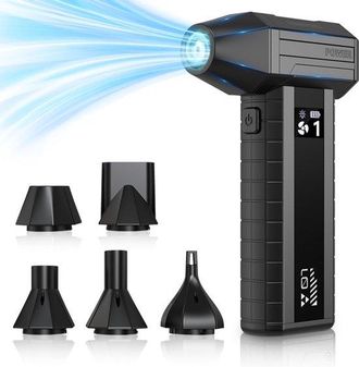 No Brand Soplador De Aire Comprimido Potente E Inal&aacute;mbrico De 200.000 Rpm Con Bater&iacute;a De 10.500 Mah, Pantalla Led Y Carga Usb-c. Compatible Con Pc Y Teclados