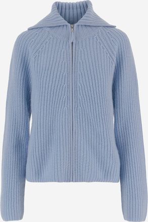 Allude Wool And Cashmere Zip-up Sweater
