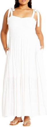 City Chic Spot Sara Dobby Maxi Dress in Ivory at Nordstrom Rack, Size Xs/14W