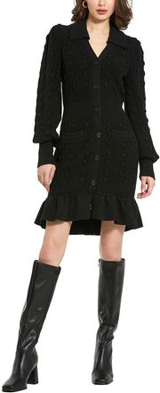 Mac Duggal Button Up Collared Bobble Column Gown