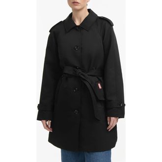 Hunter Stacy Water Resistant Gabardine Trench Coat in Black at Nordstrom Rack, Size X-Large