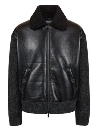 Iceberg Bomber con zip e colletto in shearling - Nero