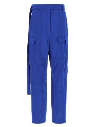Ferragamo Blue Lyocell Cargo Womens Pants