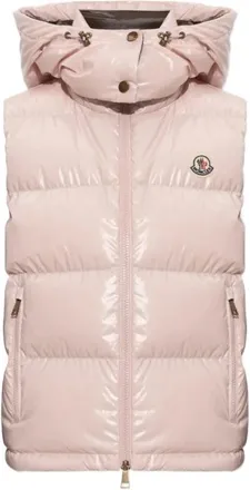 Moncler Jassen, Dames, Roze, M, Nylon, Niverolle Korte Donsjas