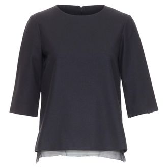 The Row black sheer boxy top