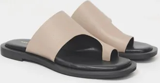 All Black Womens One Side Slide In Taupe