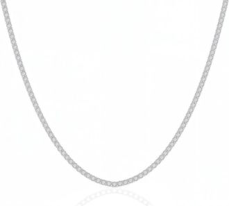 Grown Brilliance Lab Grown 22 Inches Diamond Tennis Necklace in Sterling Silver