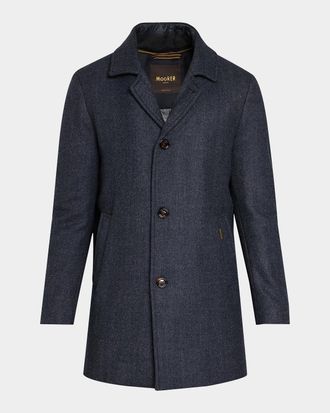 Moorer Men & apos;s Monferrato Wool Layered Topcoat