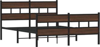 vidaXL Bed Frame without Mattress with Headboard and Footboard 140x190 cm Vidaxl