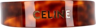 Celine Pre-owned Womens Tortoiseshell Headband with Logo in Brown Acetate - Mocha - One Size