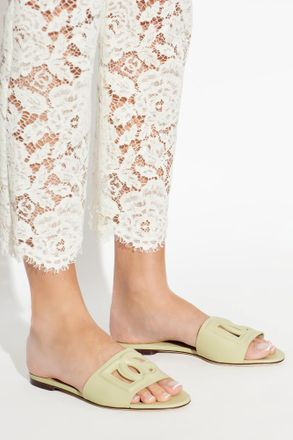 Dolce & Gabbana Leather Mules, Womens, Green