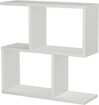 Dmora Dmora - Mesa de café Dpersend, Mesa de centro baja, Revistero para sofá, Estante de la sala de estar, 60x20h60 cm, Blanco