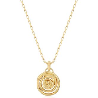 Luv AJ Rosette Coil Pendant Necklace in Gold at Nordstrom