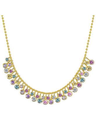Liv Oliver 18K Plated 10.25 Ct. Tw. Quartz Cz Pastel Drape Necklace