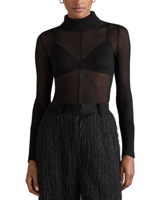 Reiss Amber Sheer Knit Jersey Top