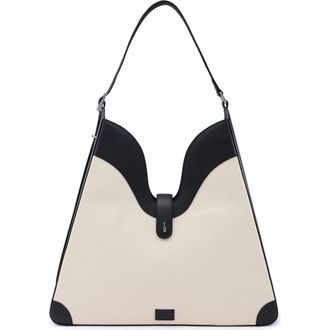 Behno Melina Canvas Shoulder Bag in Sand/Black at Nordstrom