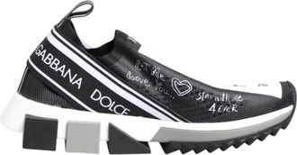Dolce & Gabbana Sorrento Low Top Sneakers - Dames - Sneakers - Zwart - 35 EU - Polyester - Schoenen